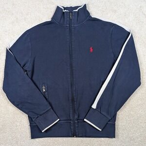Polo Ralph Lauren Track Jacket Mens Small Navy Blue Full Zip Performance Pony
